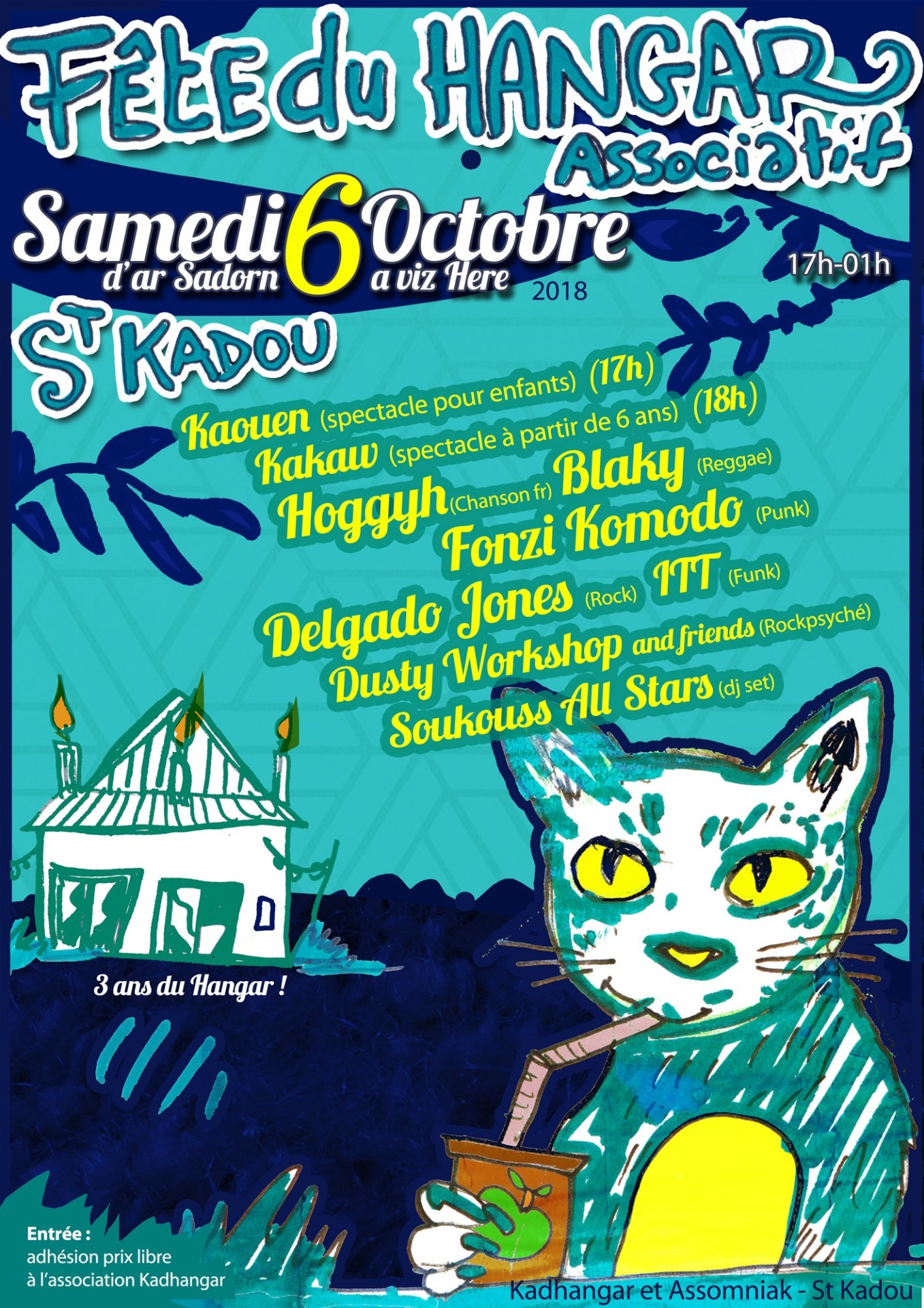 Affiche de l'événement Fête du hangar (2018) créée par ron-x